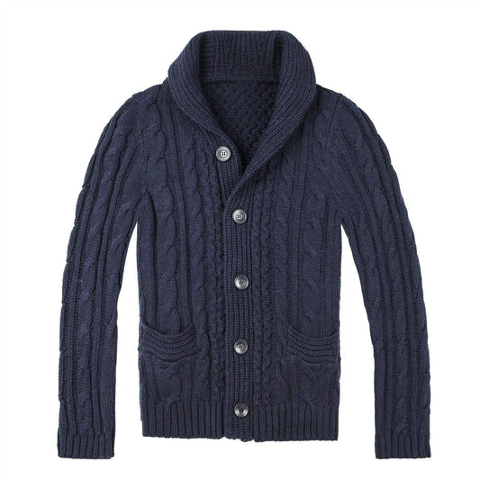 Cardigan Homme à Motif Torsadé avec Poches Pratiques