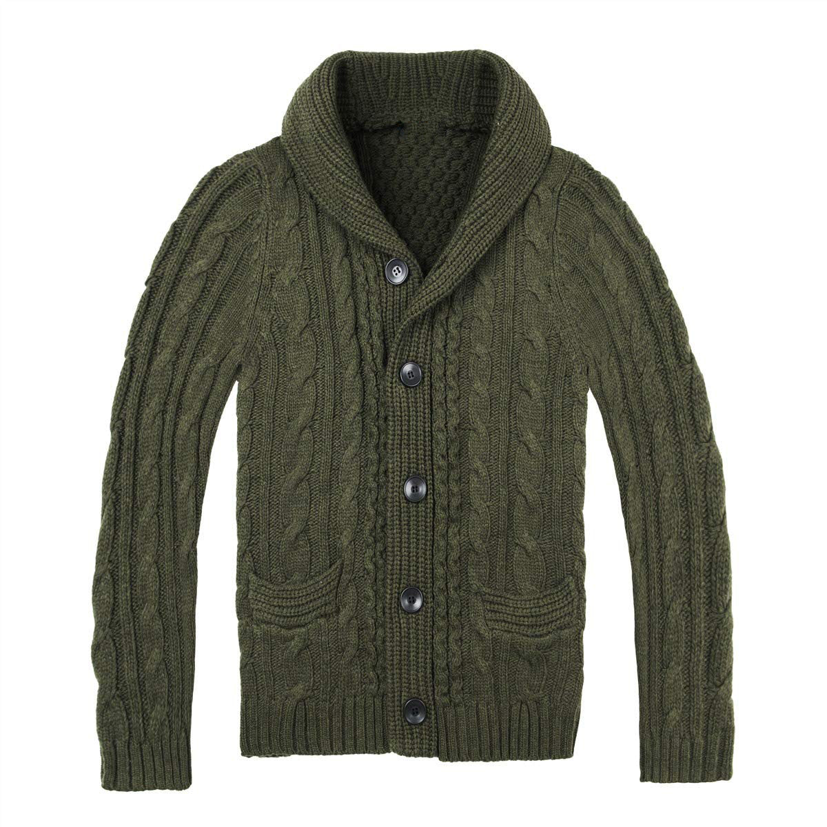 Cardigan Homme à Motif Torsadé avec Poches Pratiques