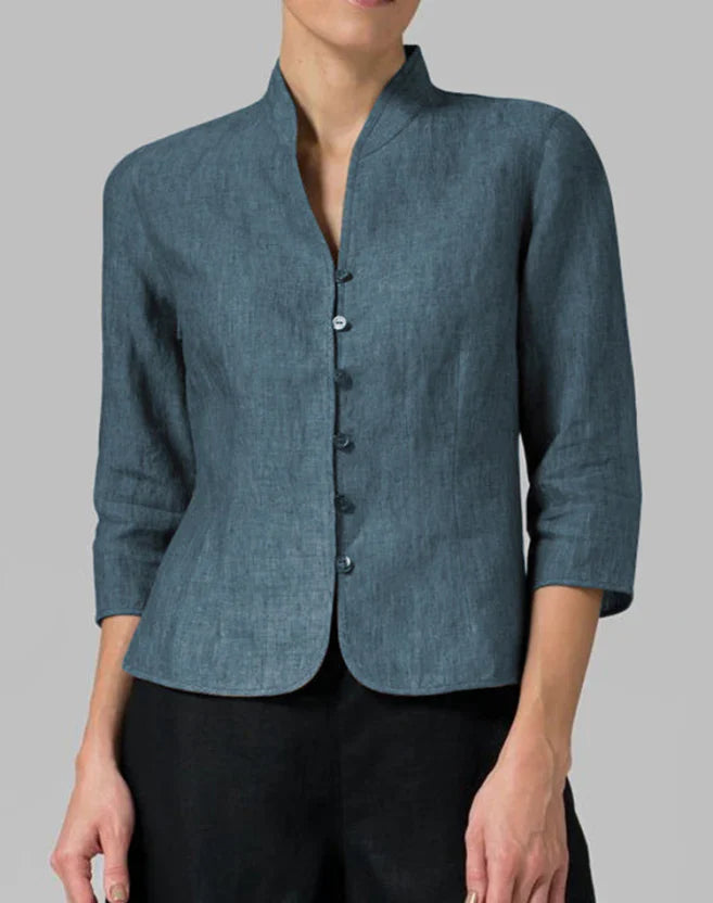 Veste courte ajustée à col montant – Élégante, légère & polyvalente