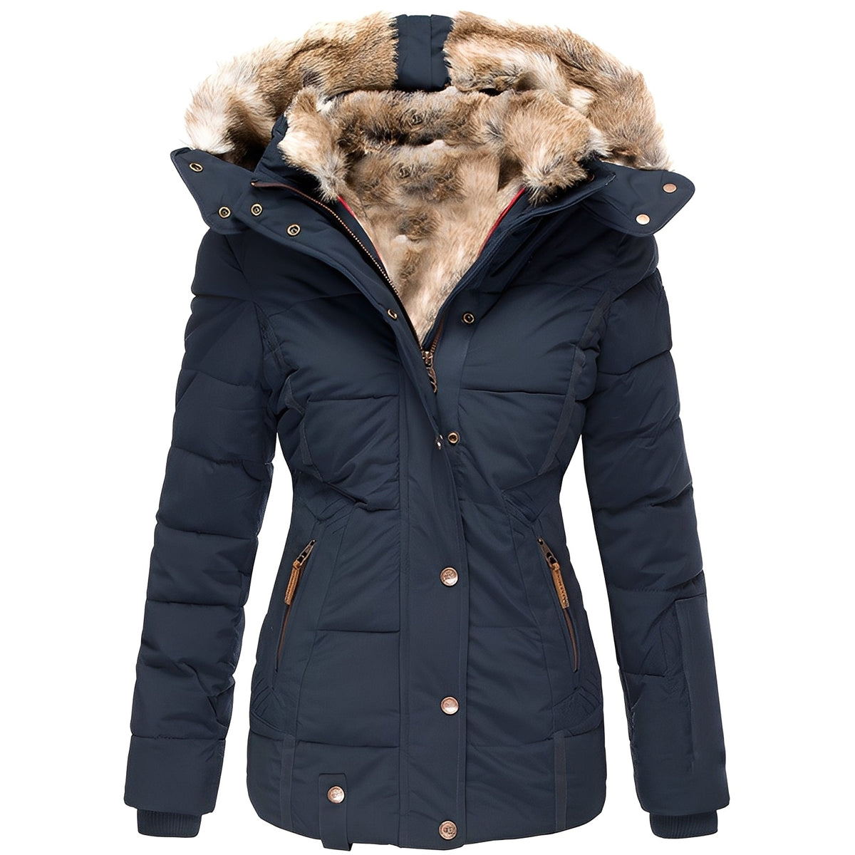 Doudoune Femme Hiver avec Capuche Fourrée | Chaude et Élégante