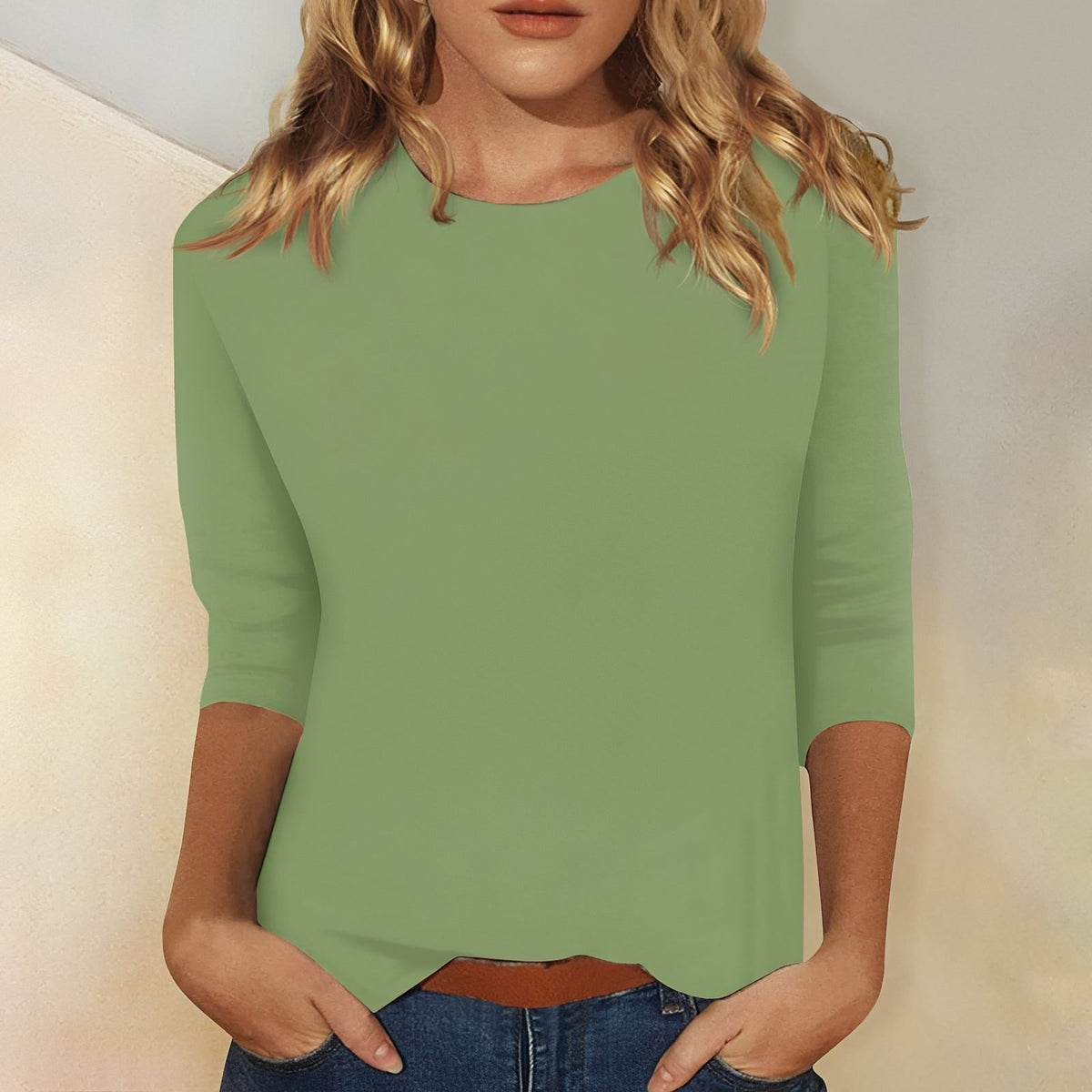 T-Shirt Femme Manches 3/4 – Style Décontracté pour le Quotidien