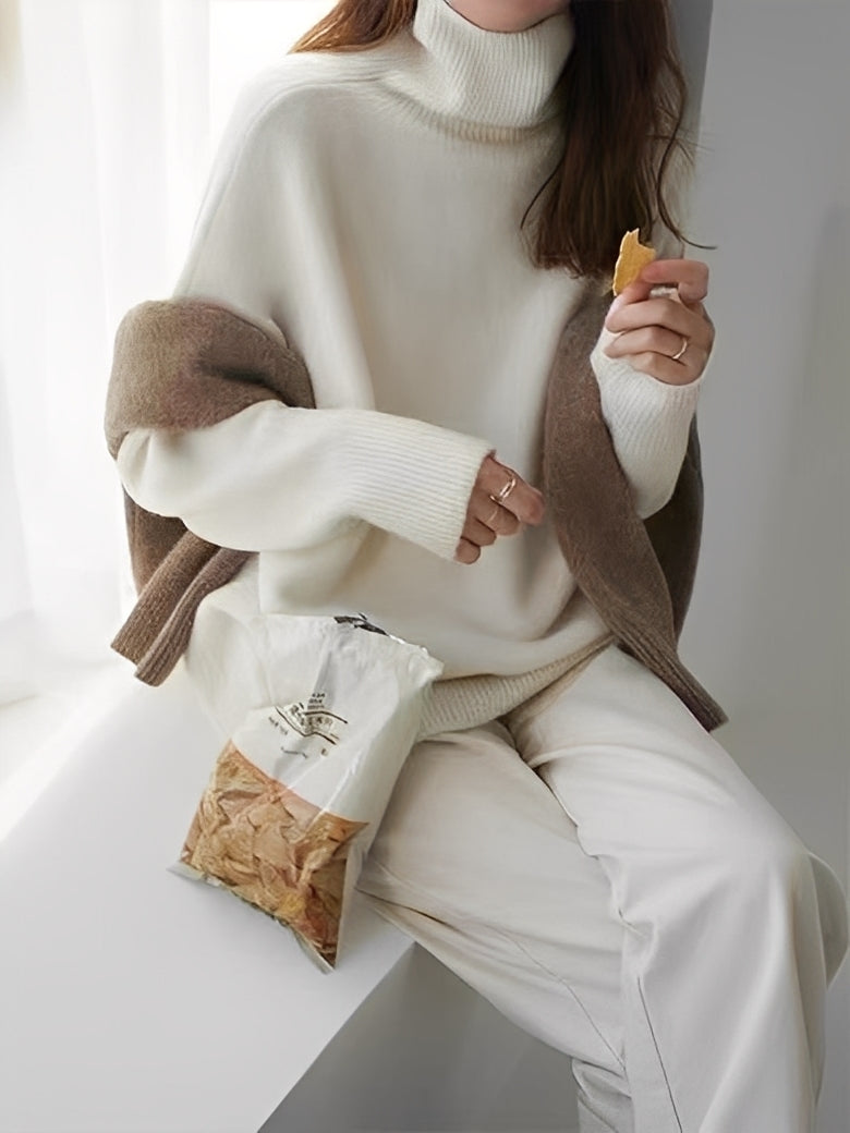 Pull Femme Col Roulé Élégant en Laine | Confort et Chic au Quotidien
