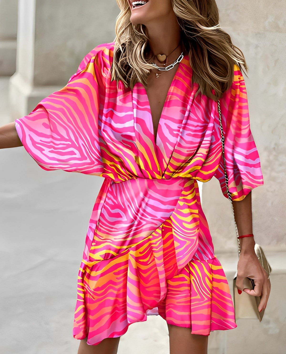 Robe Mini Femme Asymétrique Élégante au Style Moderne et Confortable
