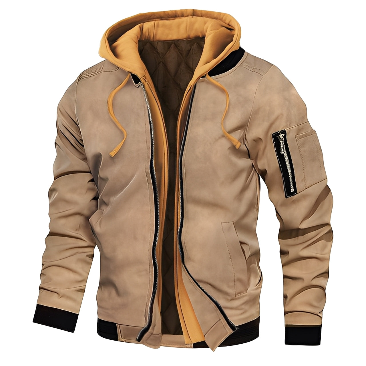 Bomber Homme avec Capuche | Style Urbain, Chaud et Résistant à l’Humidité