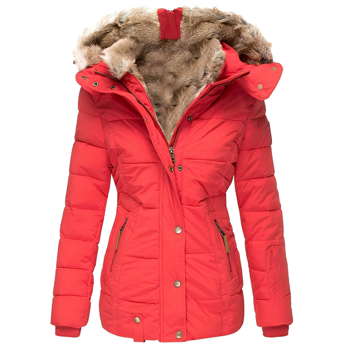 Doudoune Femme Hiver avec Capuche Fourrée | Chaude et Élégante