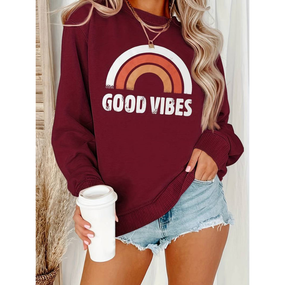 Charline | Sweatshirt Décontracté à Imprimé Rainbow pour Femmes