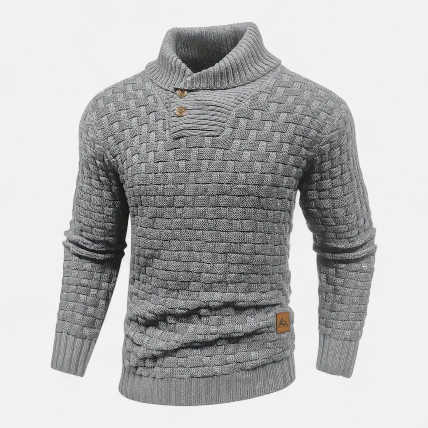 Classic High-Stretch Winter Sweater Homme | Pull Hiver à Maille Texturée | Confort Extensible & Élégance Moderne