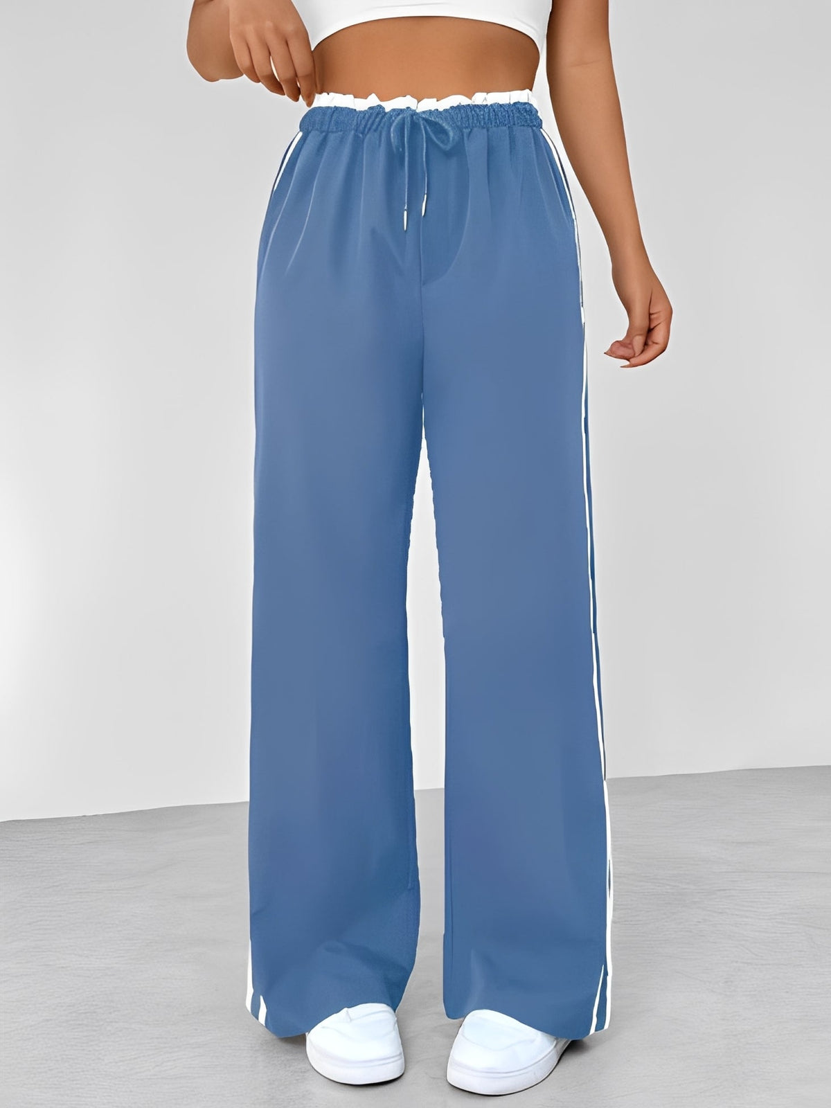 Pantalon Femme Coupe Droite Décontractée – Style Streetwear Moderne