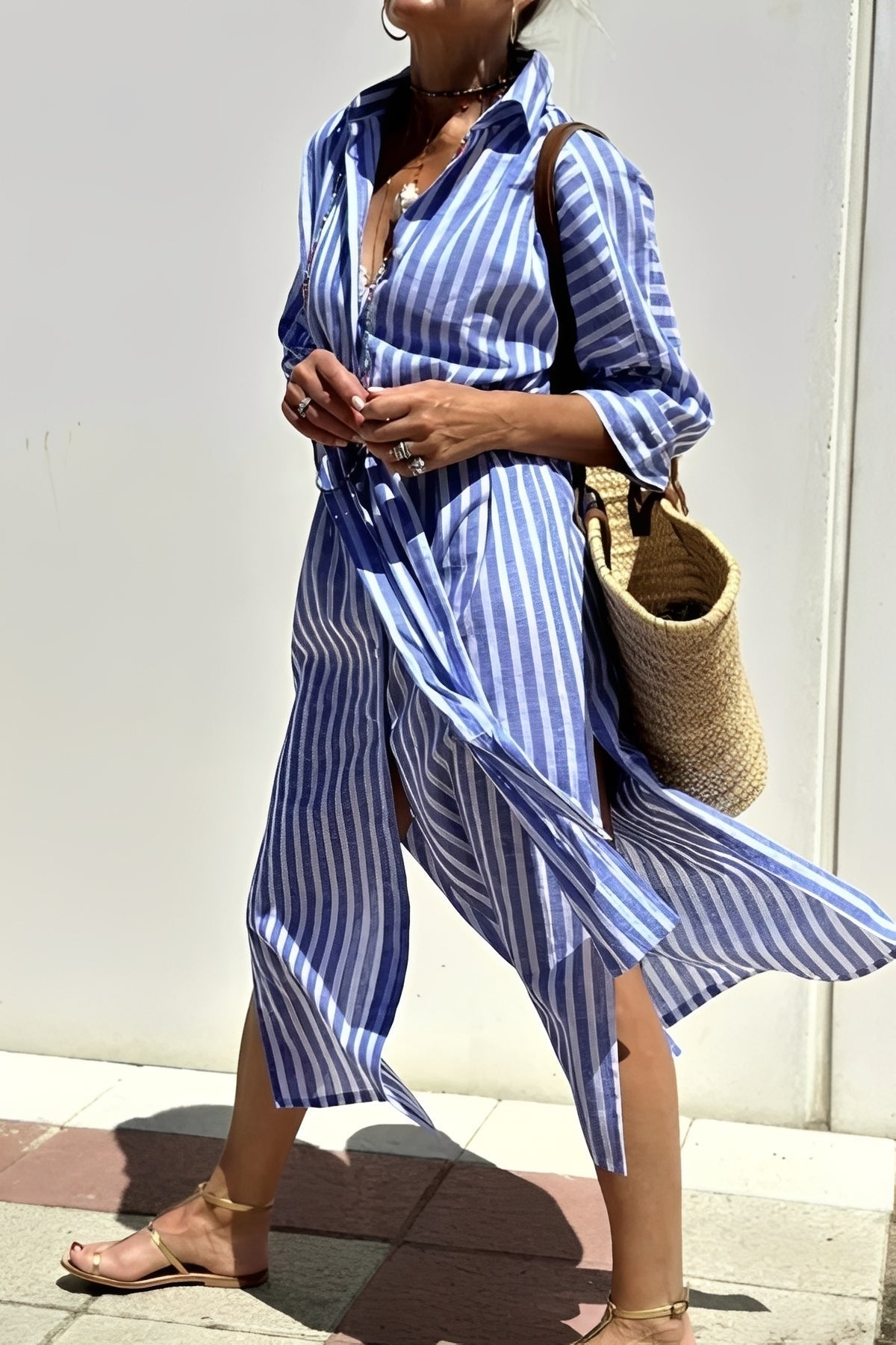 Robe Chemise Rayée Femme – Style Classique et Confort Quotidien