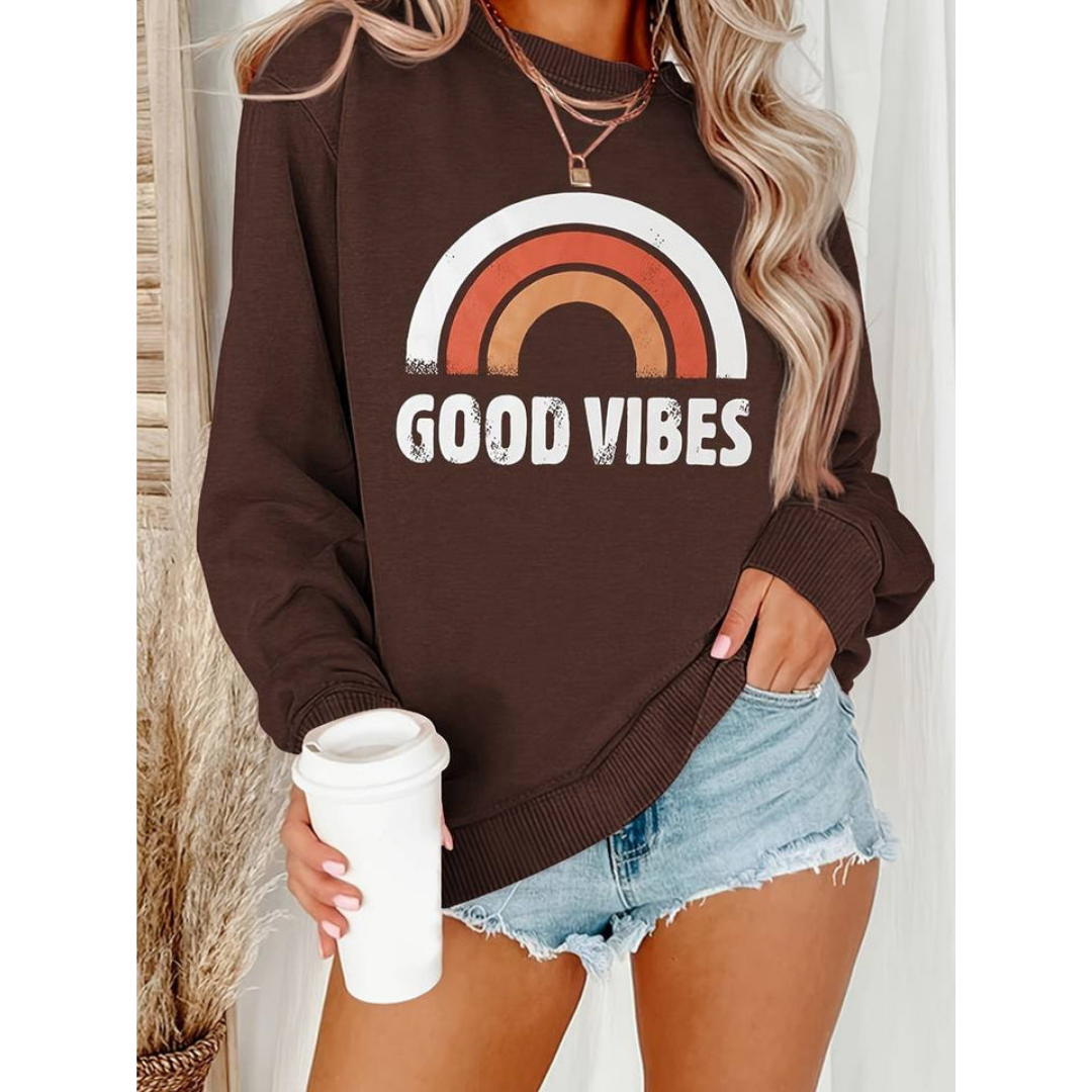 Charline | Sweatshirt Décontracté à Imprimé Rainbow pour Femmes