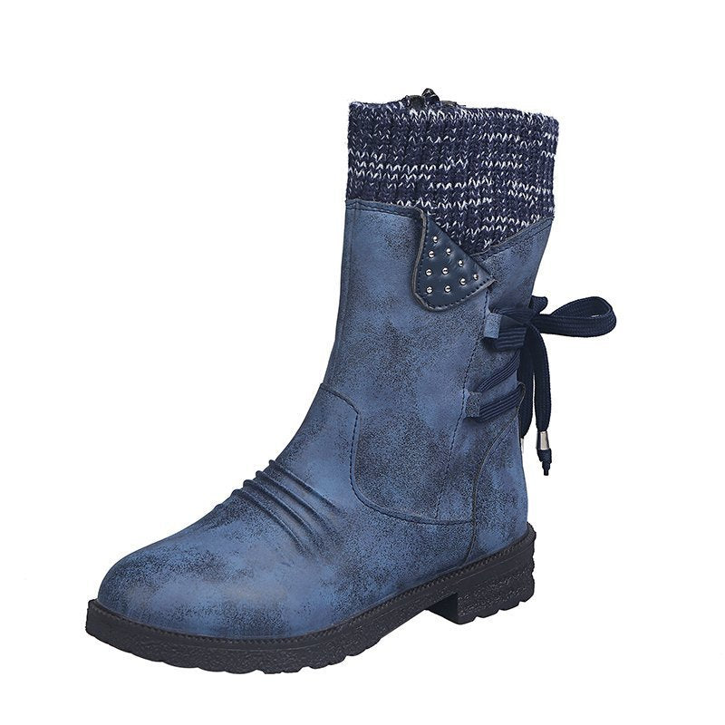 Geneviève | Bottines femme à bout rond avec lacets arrière