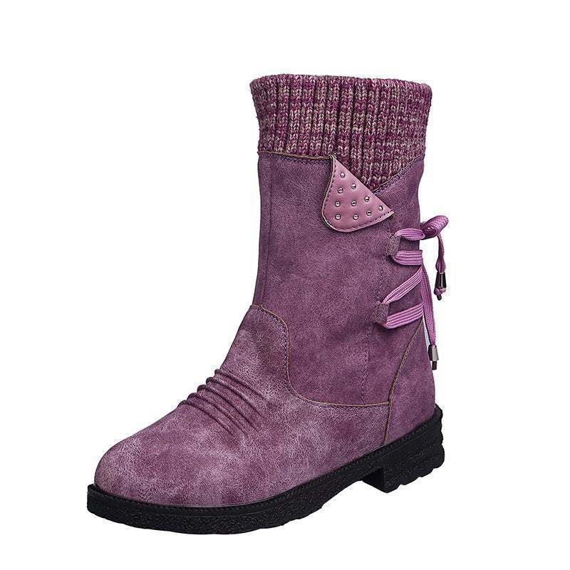 Geneviève | Bottines femme à bout rond avec lacets arrière