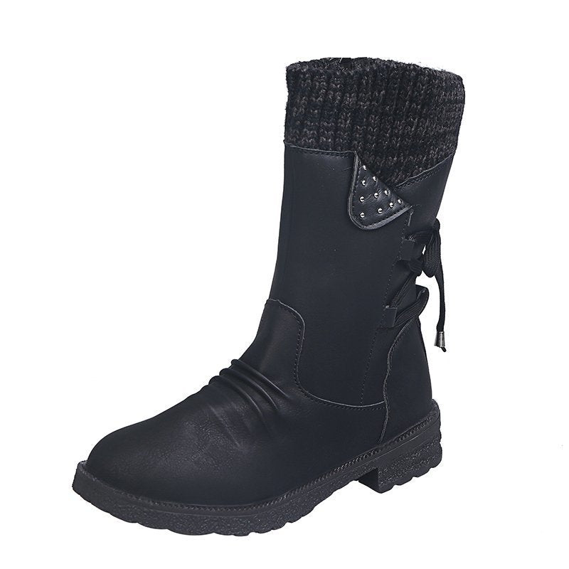 Geneviève | Bottines femme à bout rond avec lacets arrière