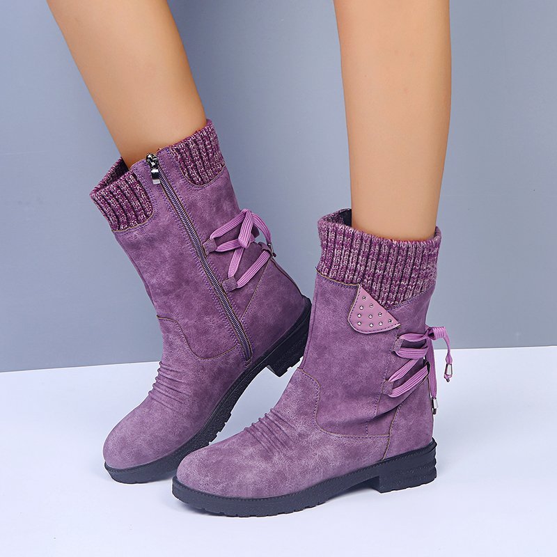 Geneviève | Bottines femme à bout rond avec lacets arrière