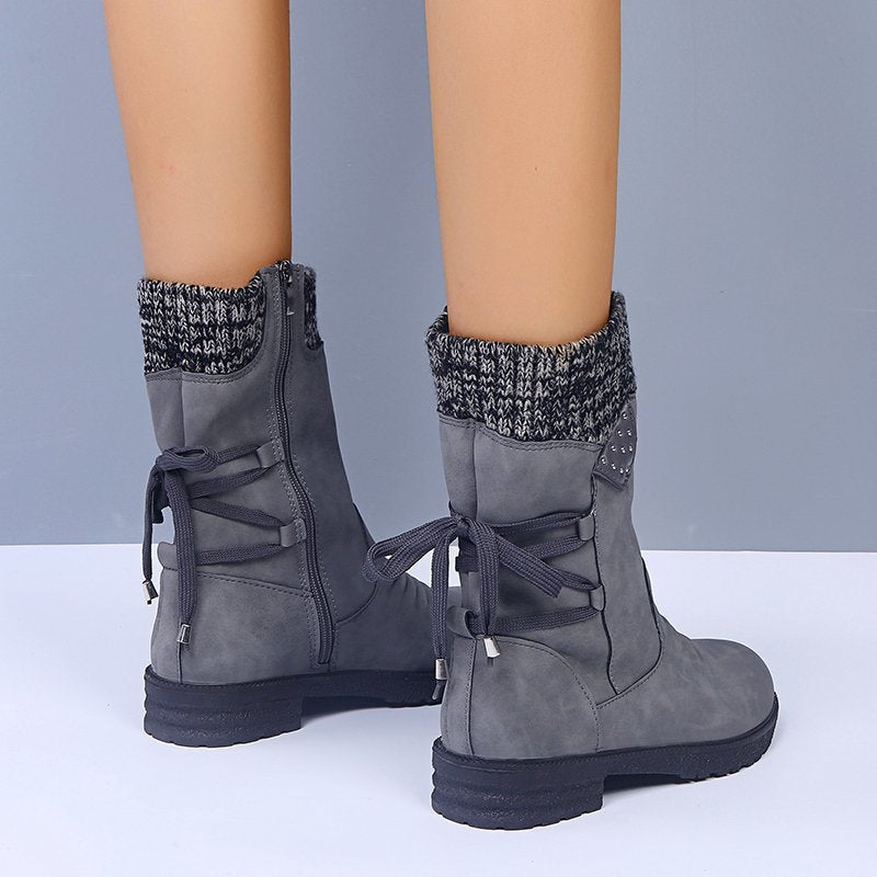 Geneviève | Bottines femme à bout rond avec lacets arrière