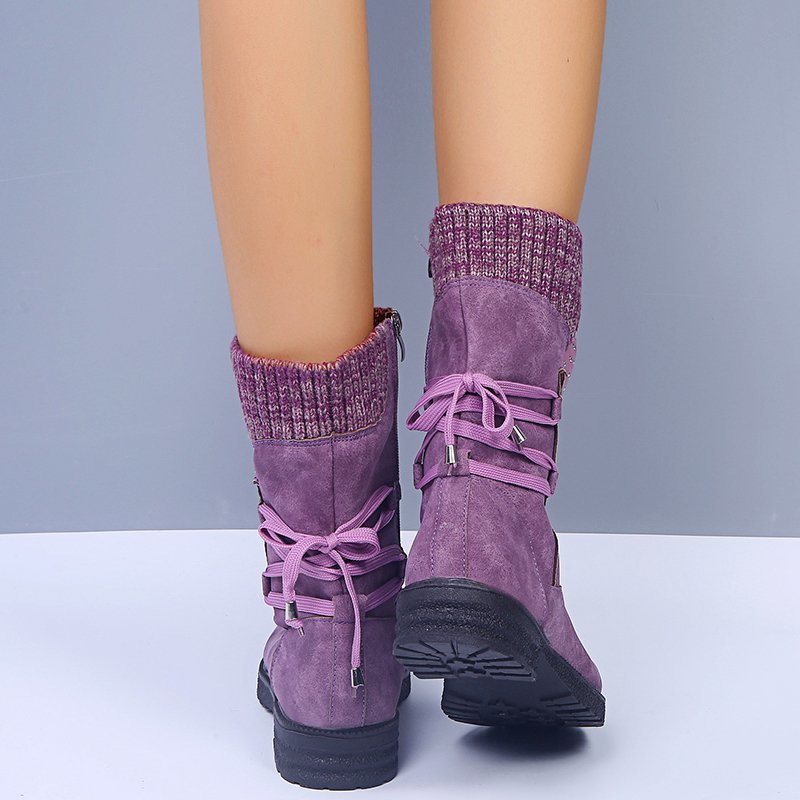Geneviève | Bottines femme à bout rond avec lacets arrière