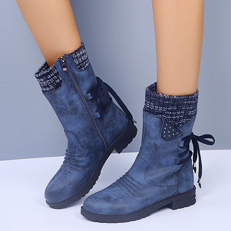 Geneviève | Bottines femme à bout rond avec lacets arrière