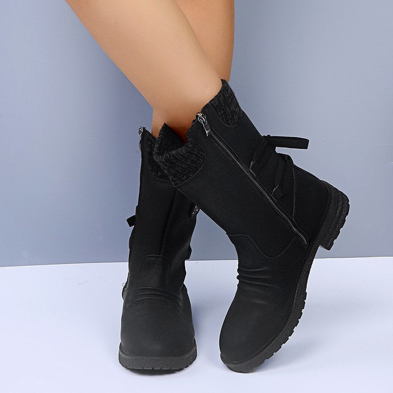 Geneviève | Bottines femme à bout rond avec lacets arrière
