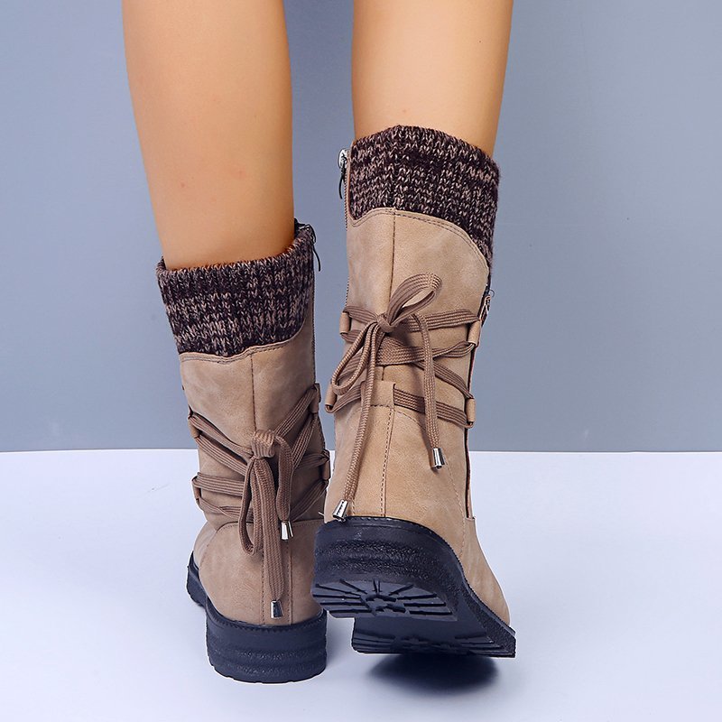 Geneviève | Bottines femme à bout rond avec lacets arrière