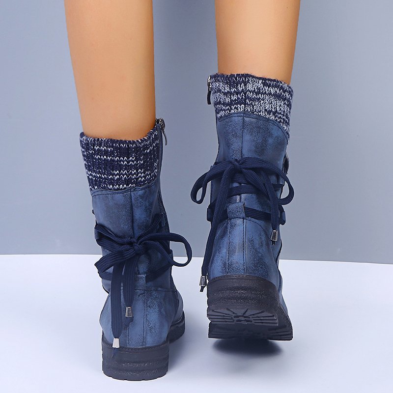 Geneviève | Bottines femme à bout rond avec lacets arrière