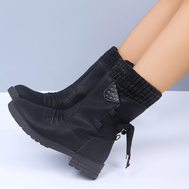 Geneviève | Bottines femme à bout rond avec lacets arrière