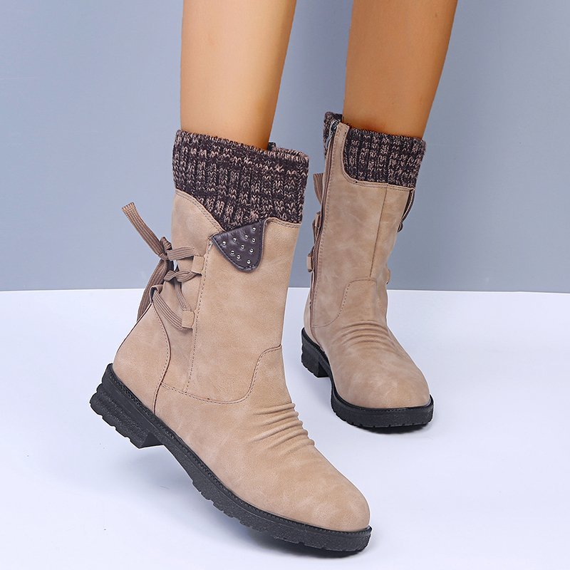 Geneviève | Bottines femme à bout rond avec lacets arrière