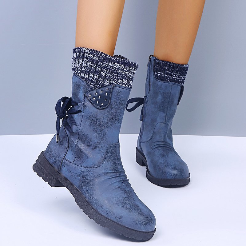 Geneviève | Bottines femme à bout rond avec lacets arrière