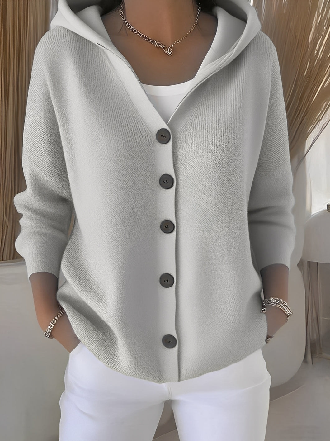 Cardigan à capuche décontracté pour femme – Confortable, Stylé & Polyvalent