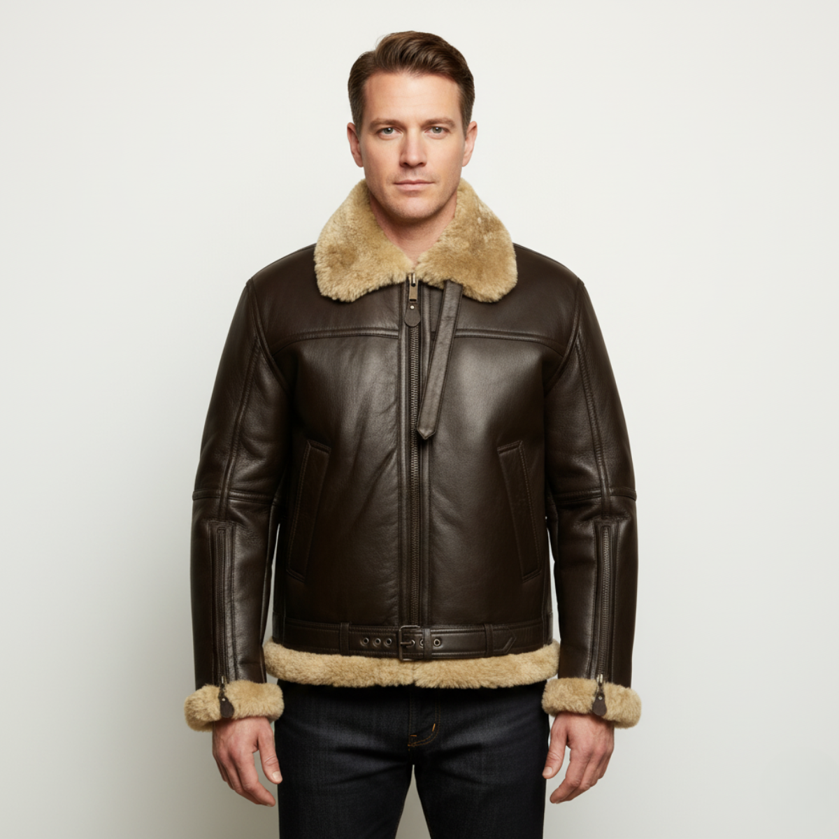 Veste Aviator Homme – Cuir Synthétique et Doublure Chaude
