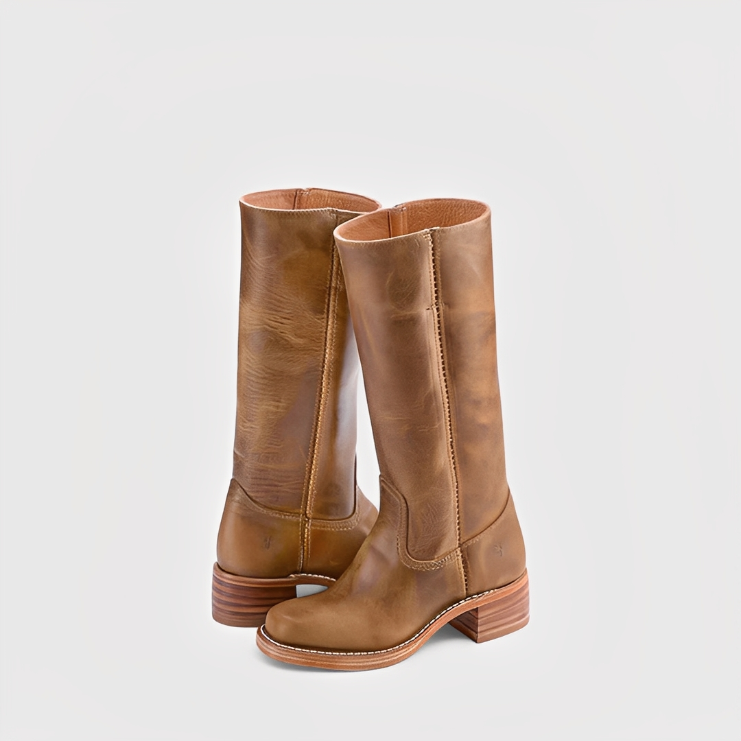 Bottes Femme Hautes en Cuir à Talon | Élégance et Confort