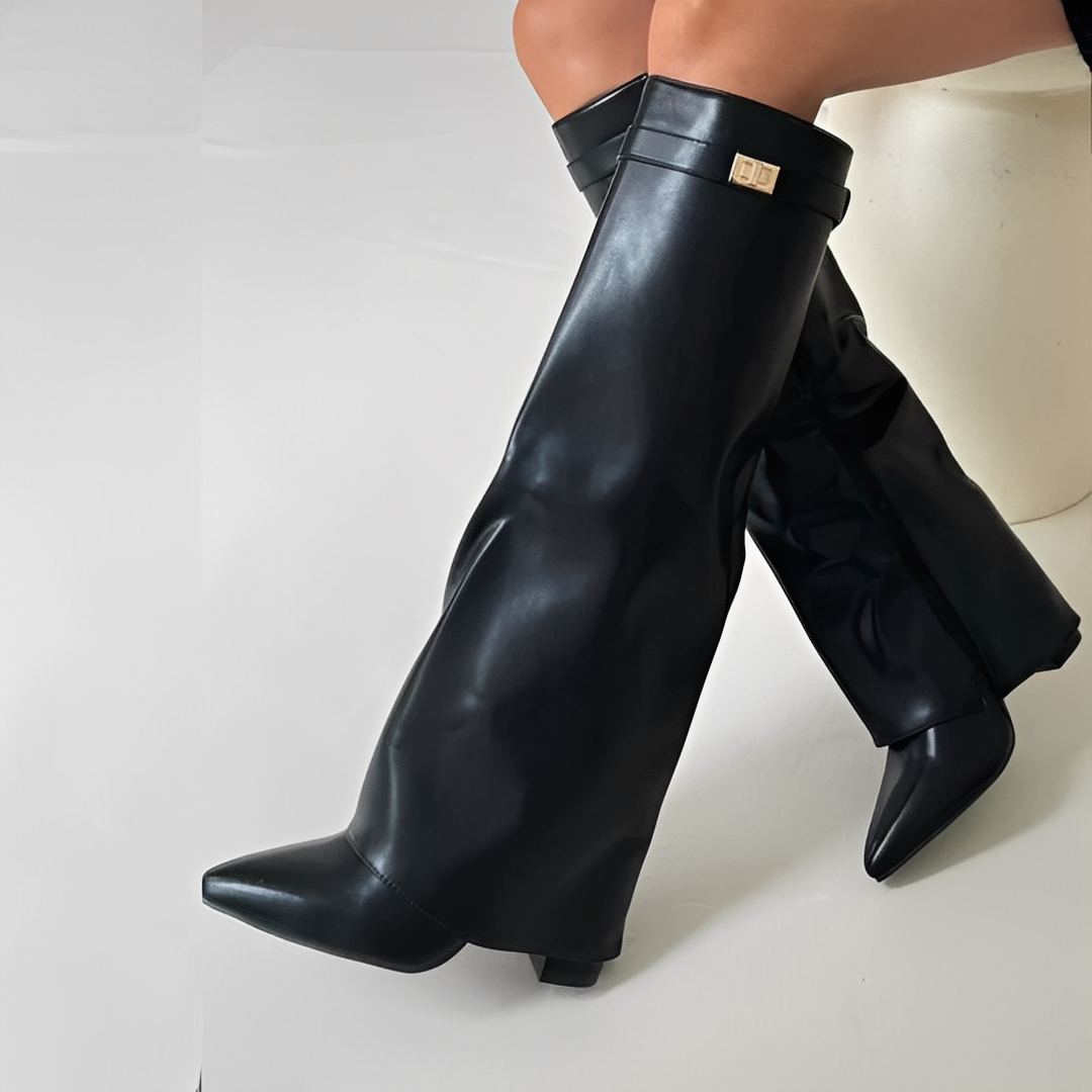 Bottes Femme Cuir avec Boucle | Hautes et Élégantes
