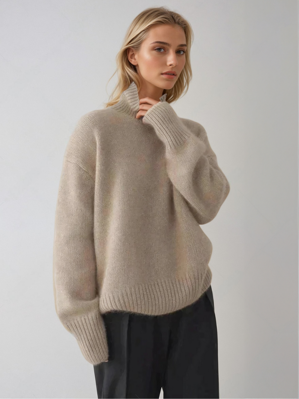 Pull Femme Col Roulé Cachemire | Confort Doux et Élégance Quotidienne