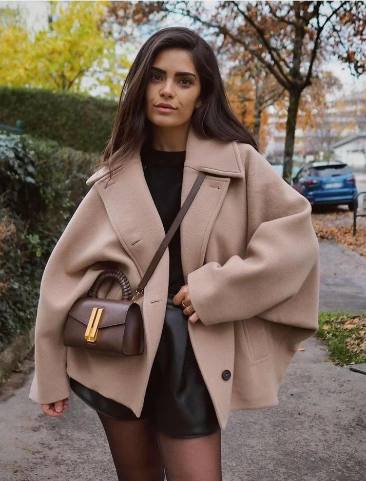 Veste Oversize en Laine à Manches Amples Femme | Élégance Urbaine et Confort Hivernal