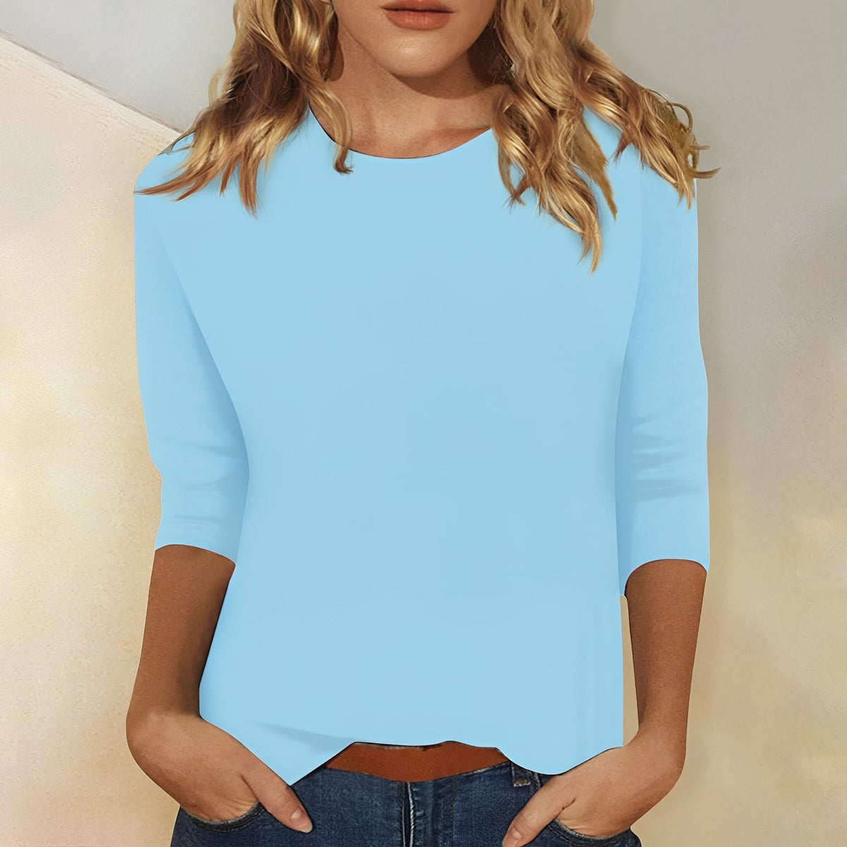 T-Shirt Femme Manches 3/4 – Style Décontracté pour le Quotidien