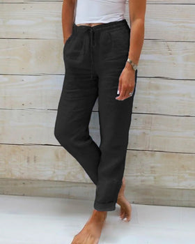 Pantalon fluide à taille élastique avec poches – Décontracté, confortable & polyvalent
