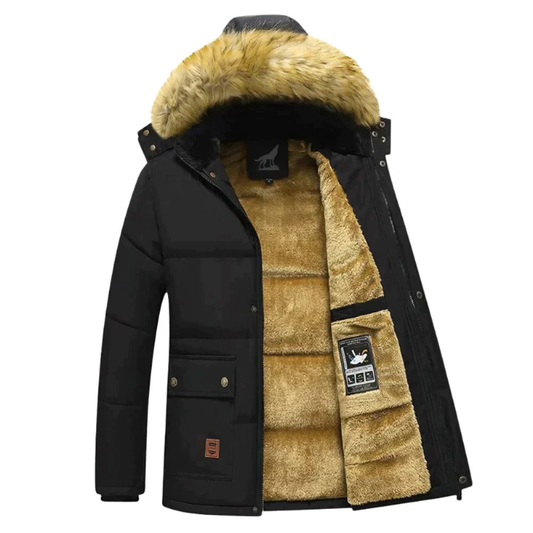 Christoff | Parka Homme Hiver Chaude avec Doublure Polaire et Capuche Amovible en Fourrure