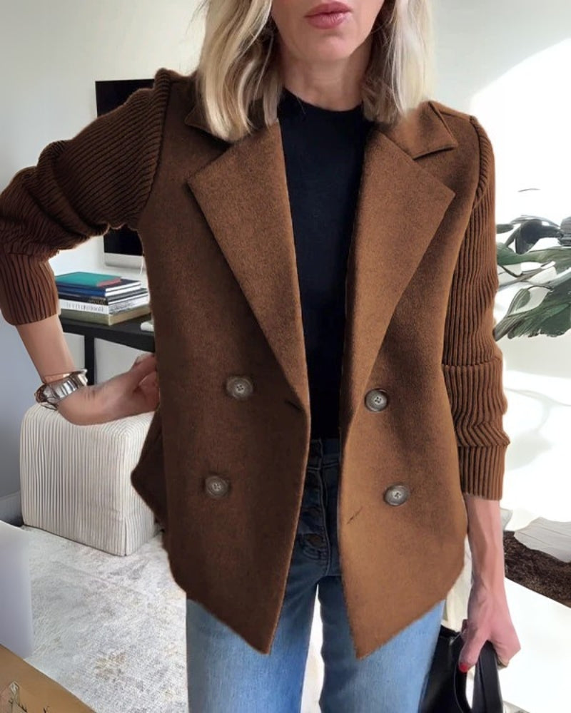 Blazer Gilet Femme en Maille avec Revers Classique – Chic, Confortable & Polyvalent