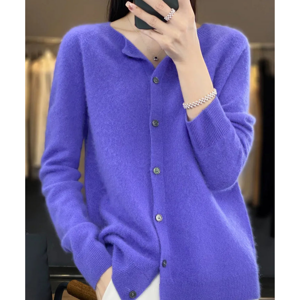 Gilet femme | Gilet en laine mérinos et cachemire à col rond pour les journées fraîches
