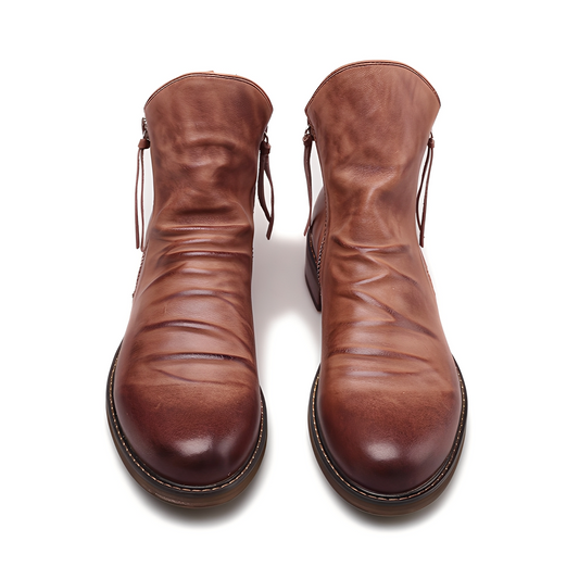 Bottes Homme Classiques en Cuir à Fermeture Éclair | Élégance et Confort Quotidien