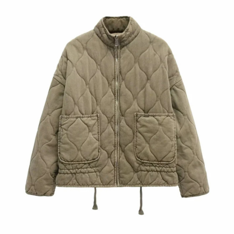 Veste Femme Matelassée Chaude avec Capuche et Cordon de Taille, Confort et Élégance