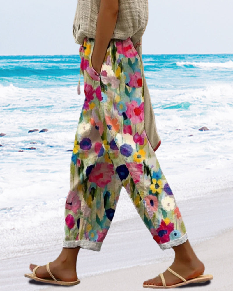 Pantalon Fleuri Élégant – Style Moderne & Confort Léger