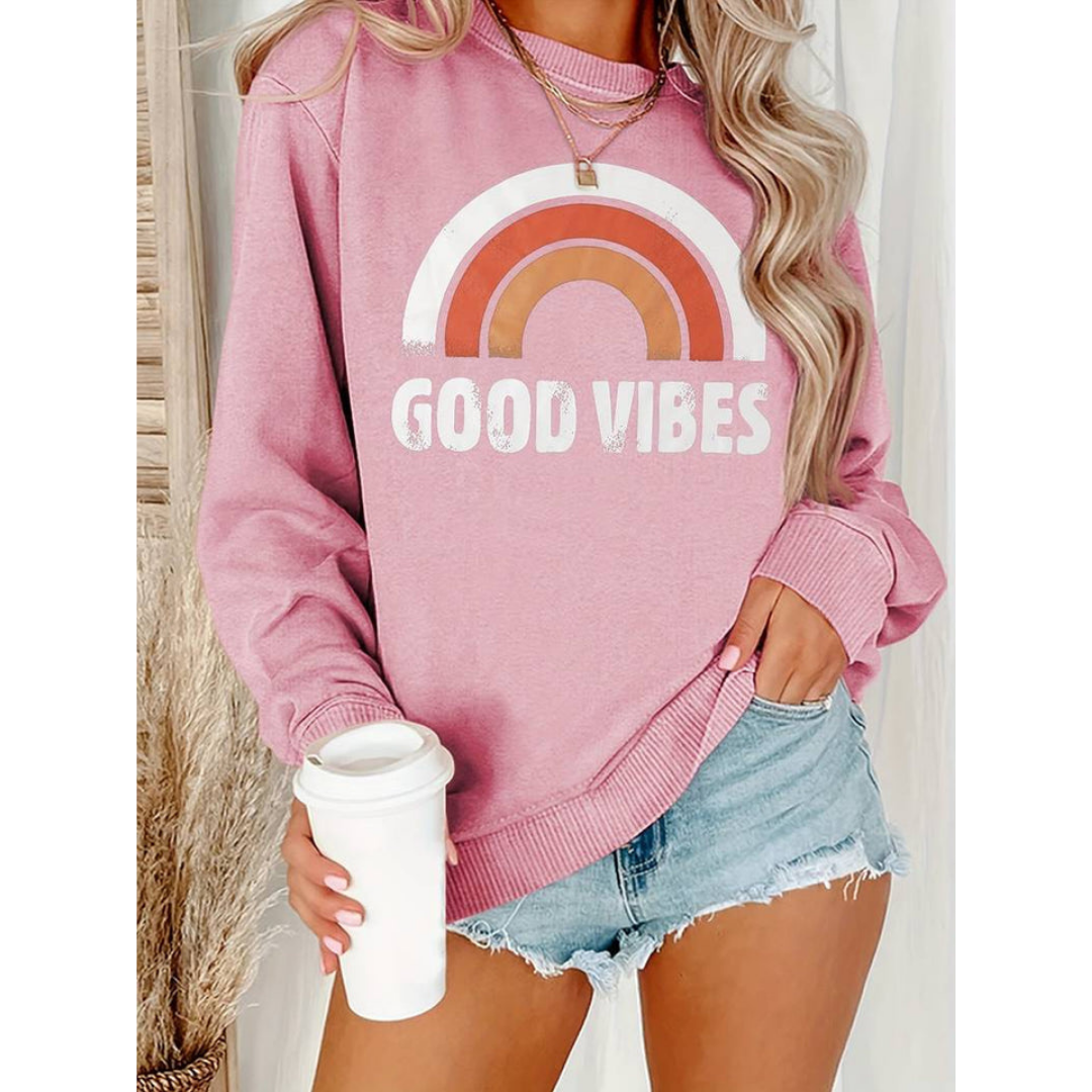 Charline | Sweatshirt Décontracté à Imprimé Rainbow pour Femmes