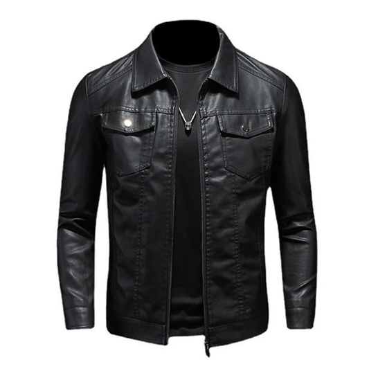 Veste Homme en Cuir Synthétique Classique