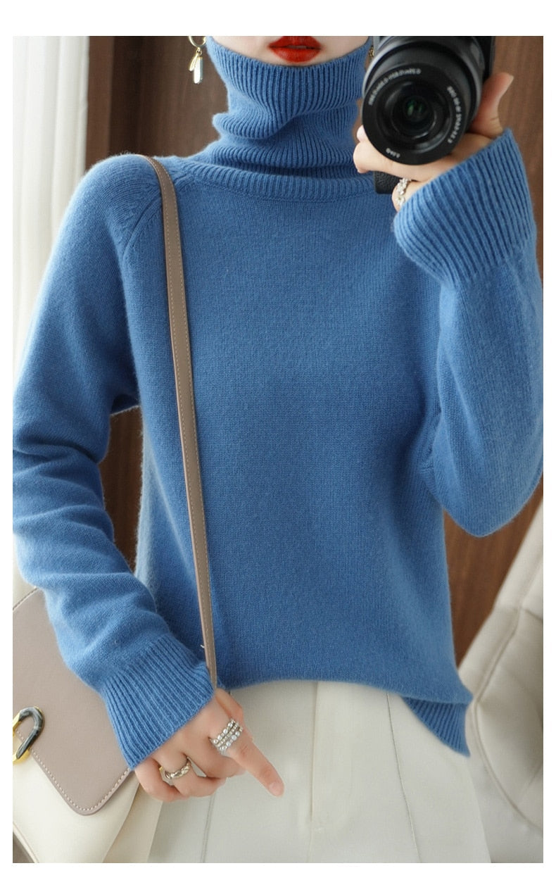 Félicie | Pull Femme Col Montant Tricoté, Confortable et Élégant
