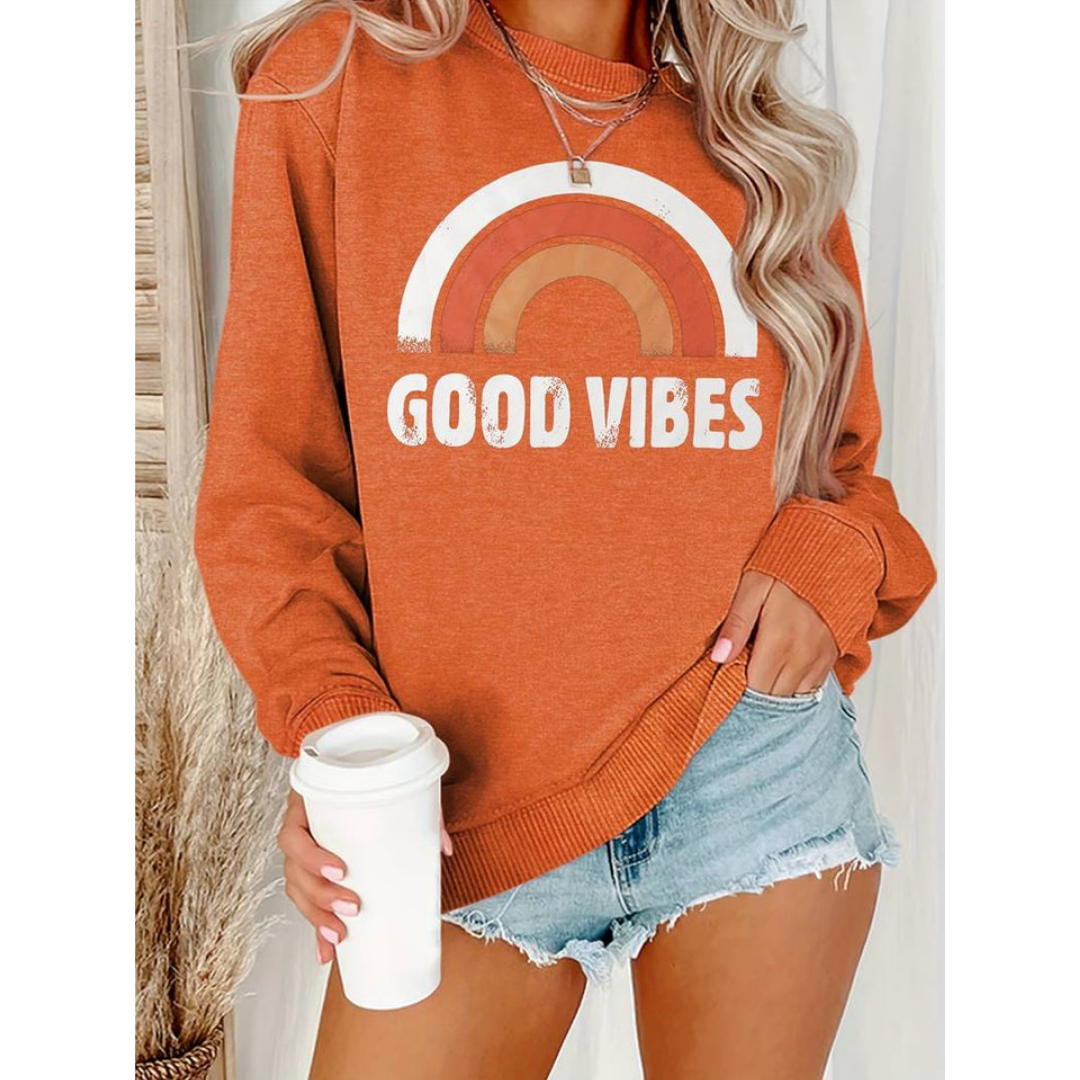 Charline | Sweatshirt Décontracté à Imprimé Rainbow pour Femmes