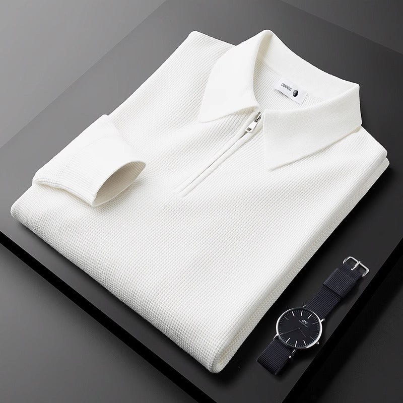 Pull Homme Moderne à Motif Waffle avec Zip | Confort et Style au Quotidien