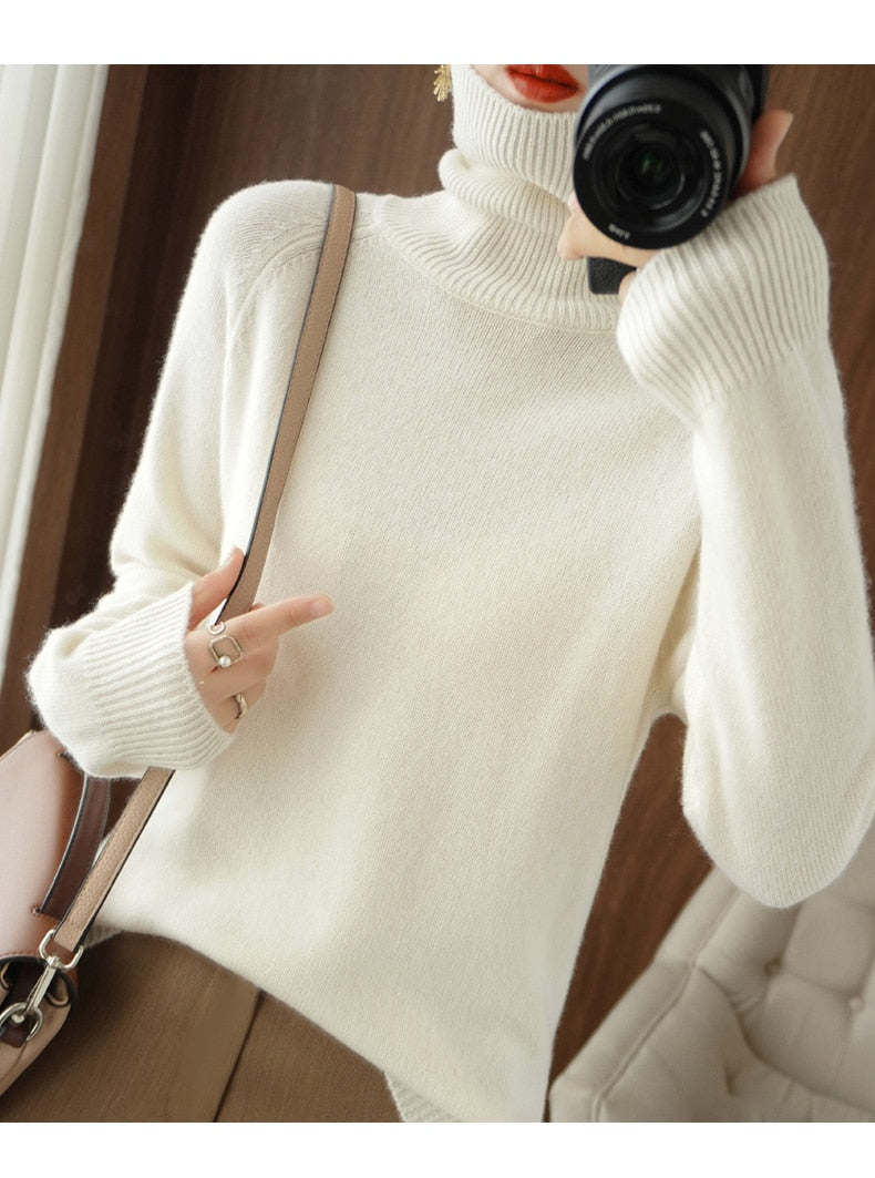 Félicie | Pull Femme Col Montant Tricoté, Confortable et Élégant