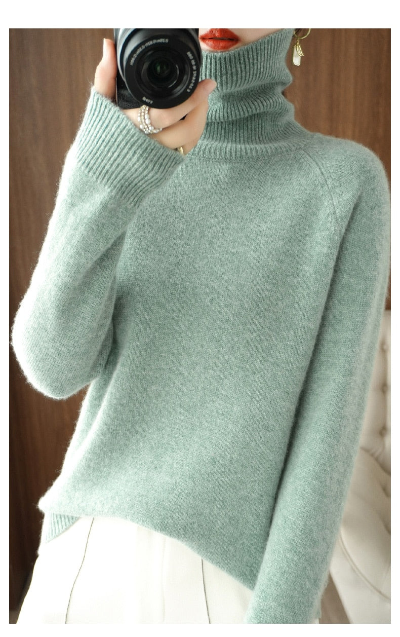 Félicie | Pull Femme Col Montant Tricoté, Confortable et Élégant