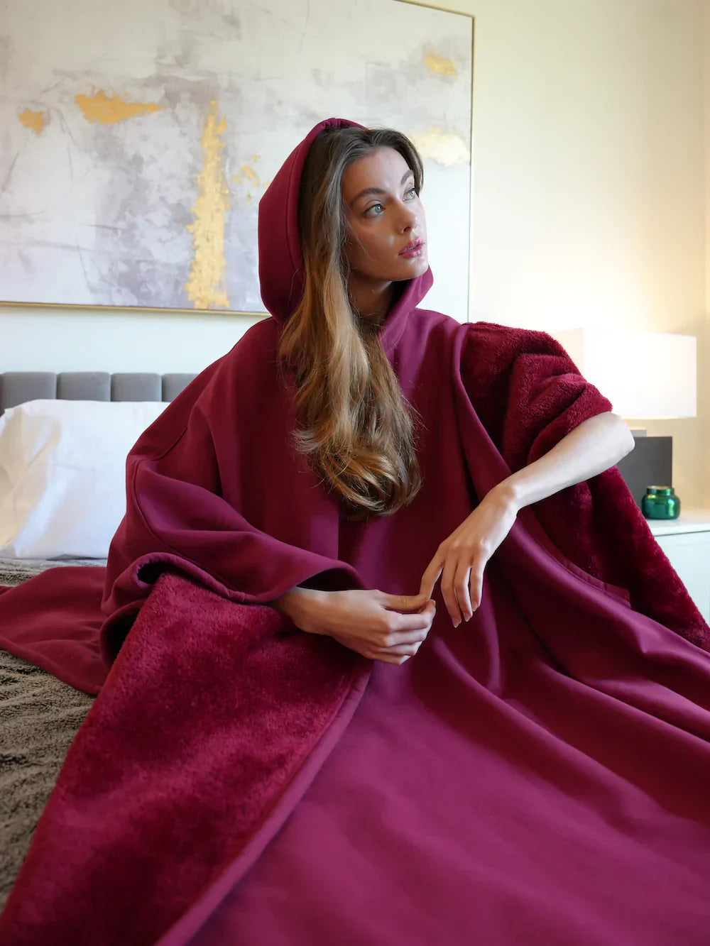 Jeanne | Plaid à capuche en polaire unisexe ultra-doux