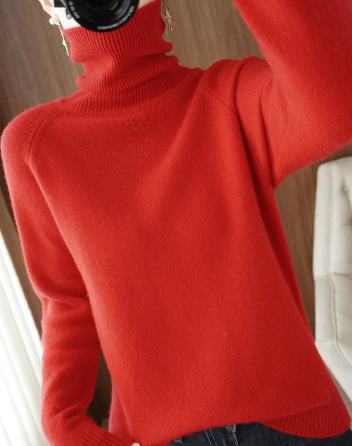 Estelle | Pull Femme en Maille Confortable à Col Montant, Doux et Stylé